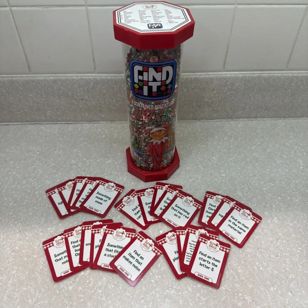 Find It ELF ON THE SHELF A Contained Adventure Search Game in Tube & 22 CARDS